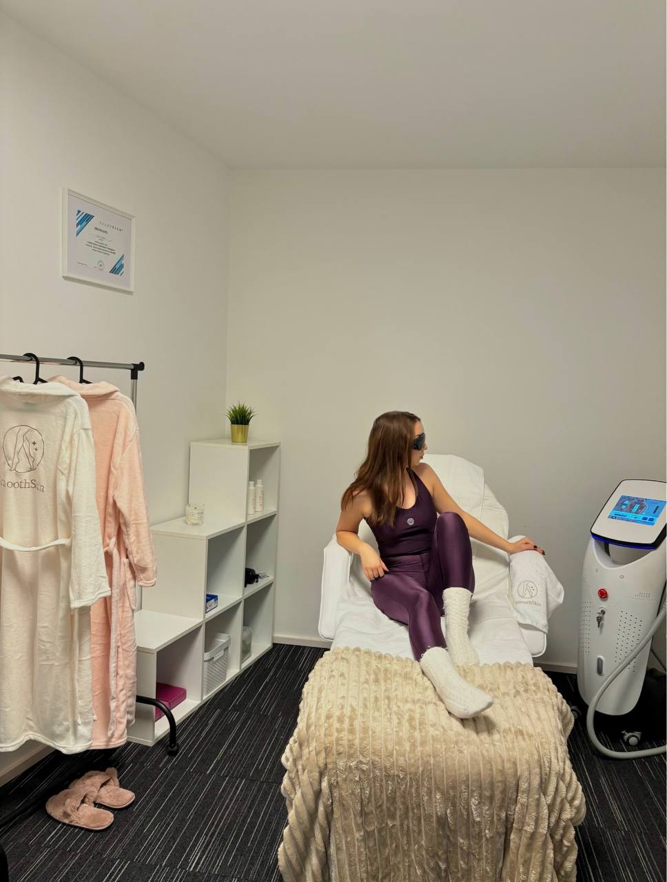 Lézeres szőrtelenítés folyamatban